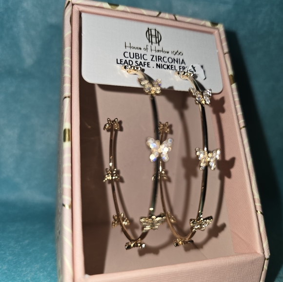 Large Butterfly Hoops - Picture 3 of 4